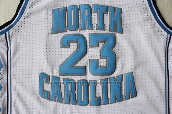 Maglia NCAA North Carolina Tar Heels Michael Jordan #23 Bianco